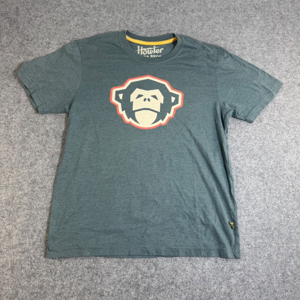 Howler Bros Mens Medium Teal Blue Monkey Graphic T-Shirt Heed The Call Tee